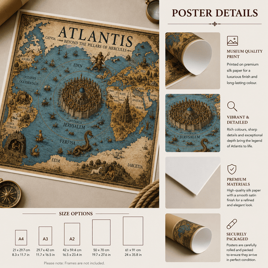 Map of Atlantis | High-Quality Fantasy Map Posters | Buy Now at CB Print Concept