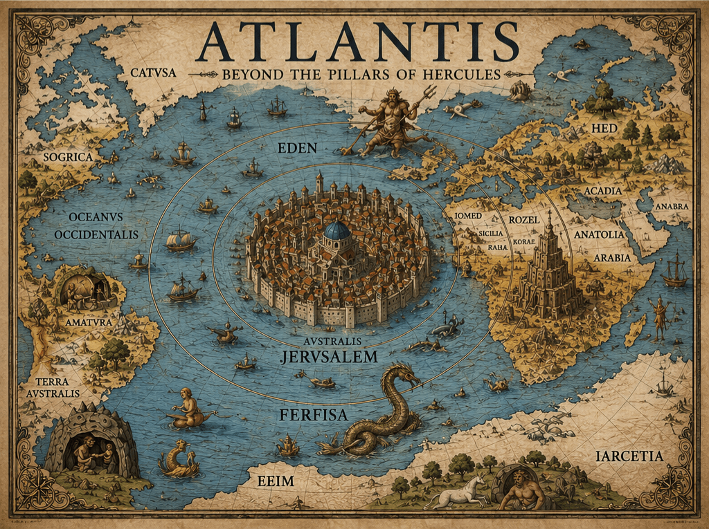 Map of Atlantis | High-Quality Fantasy Map Posters | Buy Now at CB Print Concept
