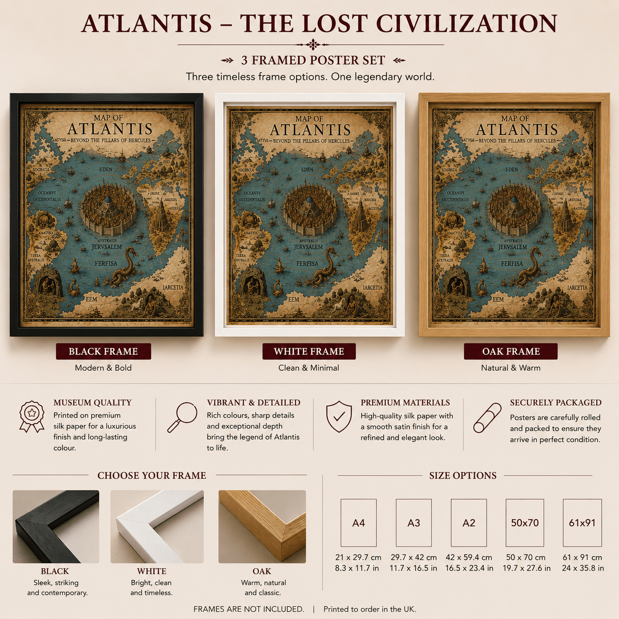 Map of Atlantis | High-Quality Fantasy Map Posters | Buy Now at CB Print Concept