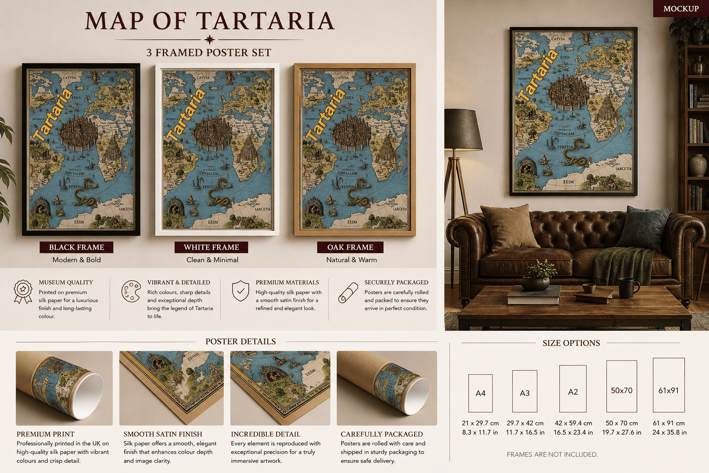 Map of Tartaria | High-Quality Fantasy Map Posters | Buy Now at CB Print Concept