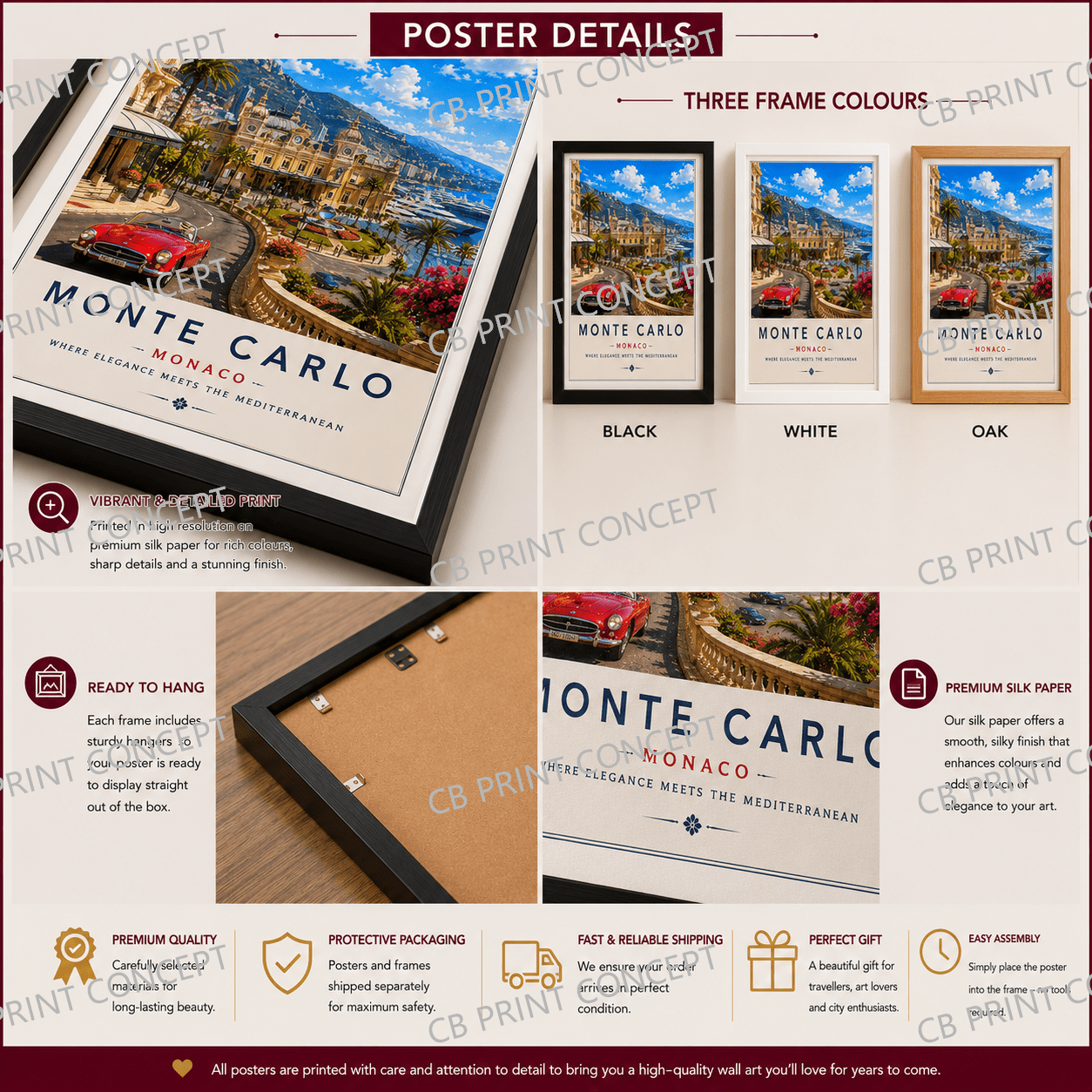 Monte Carlo Monaco Travel Poster | High-Quality Posters | Buy Now at CB Print Concept