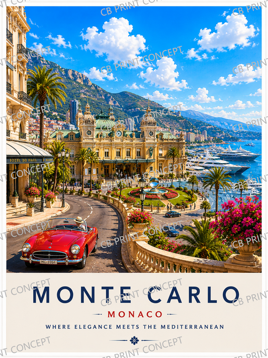 Monte Carlo Monaco Travel Poster | High-Quality Posters | Buy Now at CB Print Concept