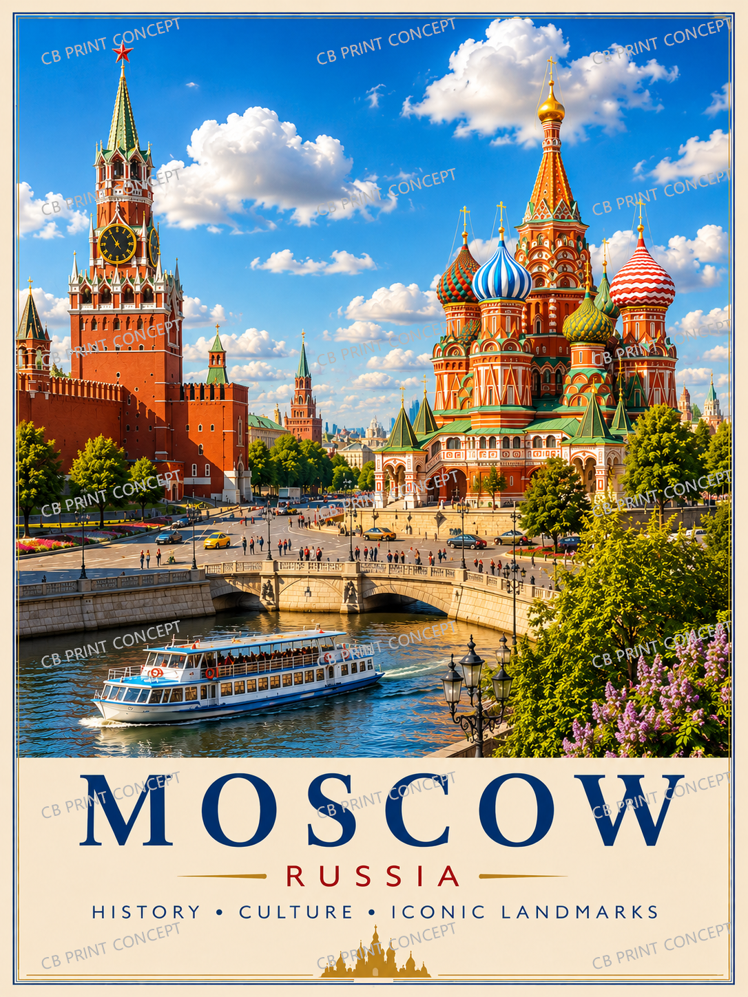 Moscow Travel Poster | High-Quality Posters | Buy Now at CB Print Concept