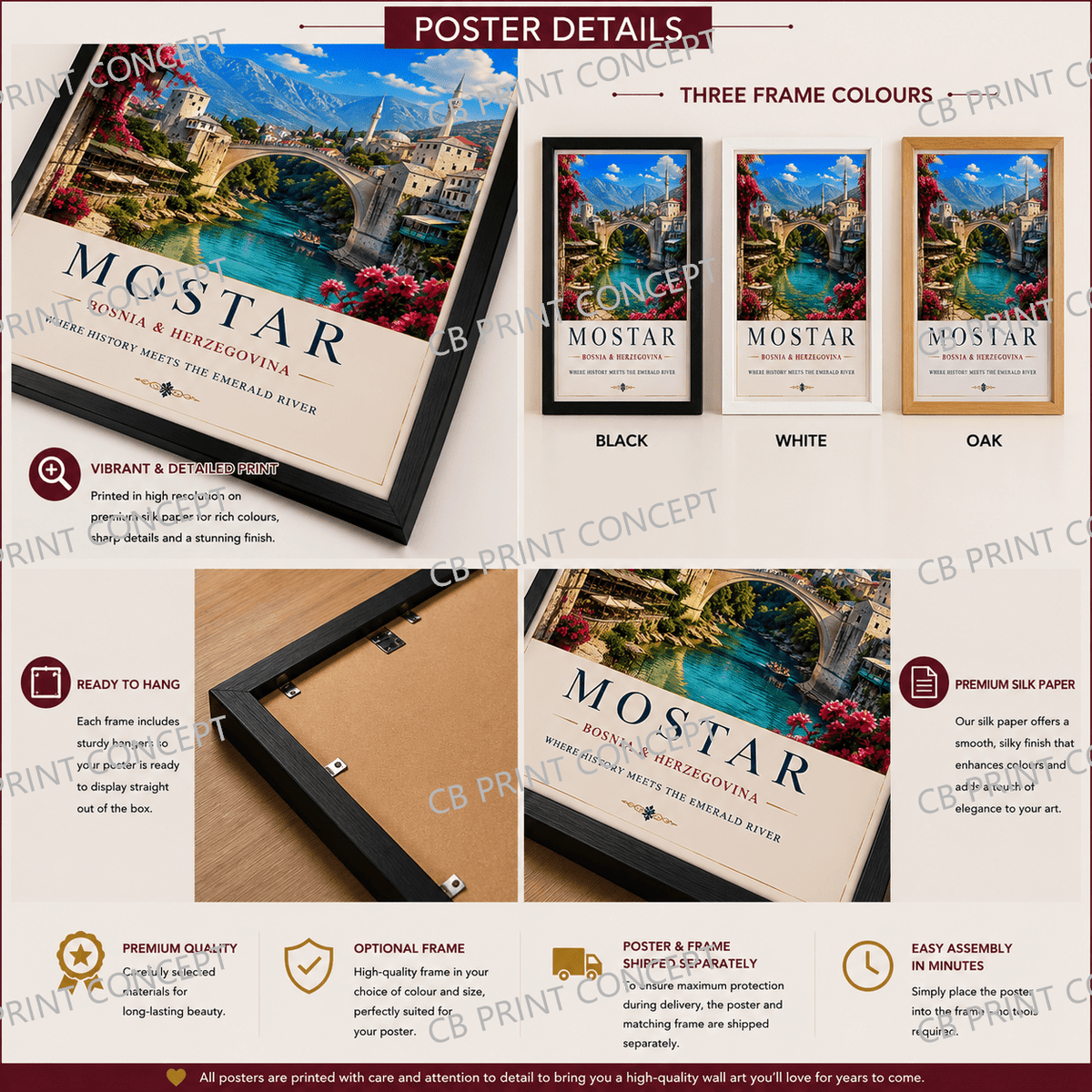 Mostar Travel Poster | High-Quality Posters | Buy Now at CB Print Concept