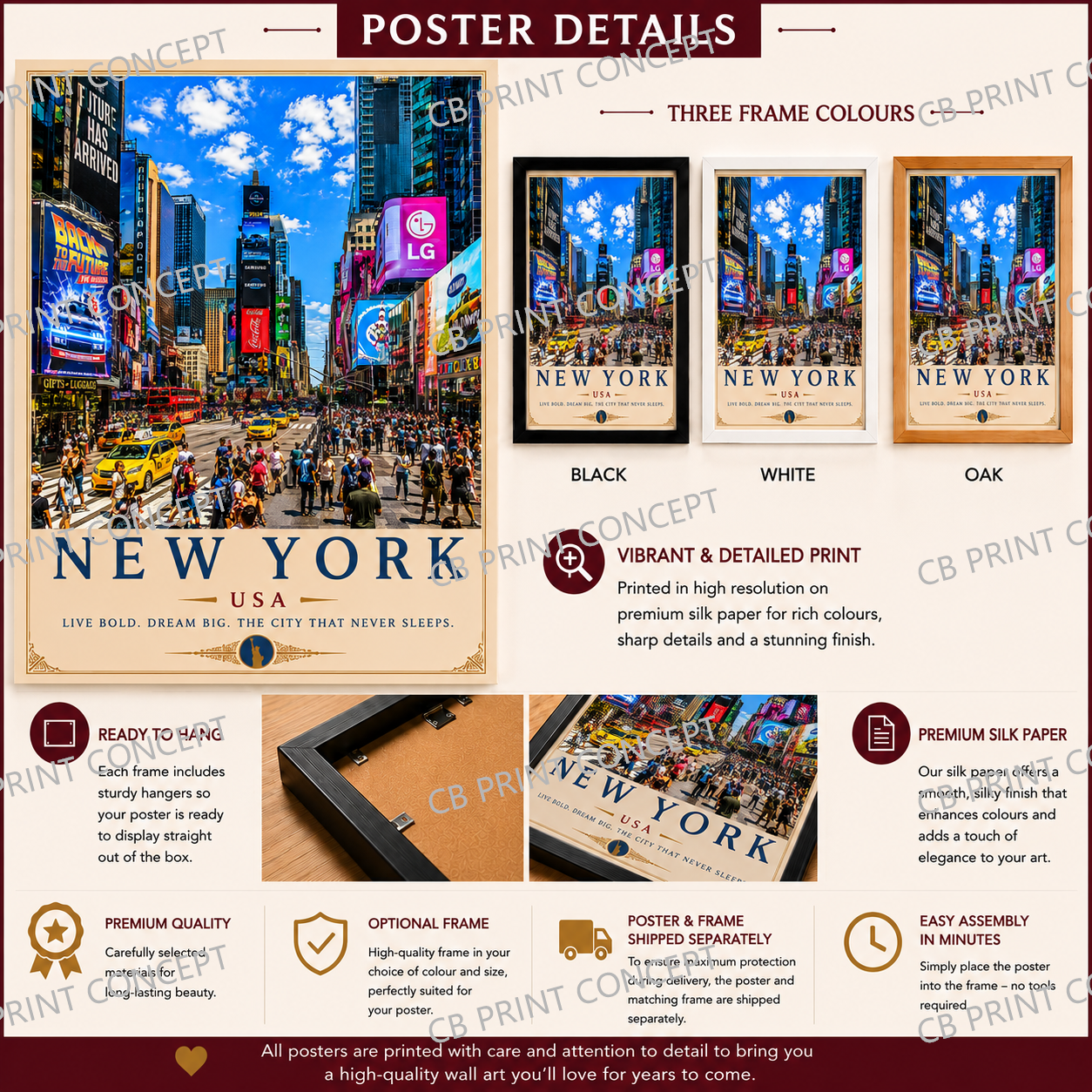 New York Travel Poster | High-Quality Posters | Buy Now at CB Print Concept