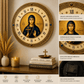 Orthodox Wall Clock – Saint Paraskeva Icon Gold | High-Quality Wall Clocks | Buy Now at CB Print Concept
