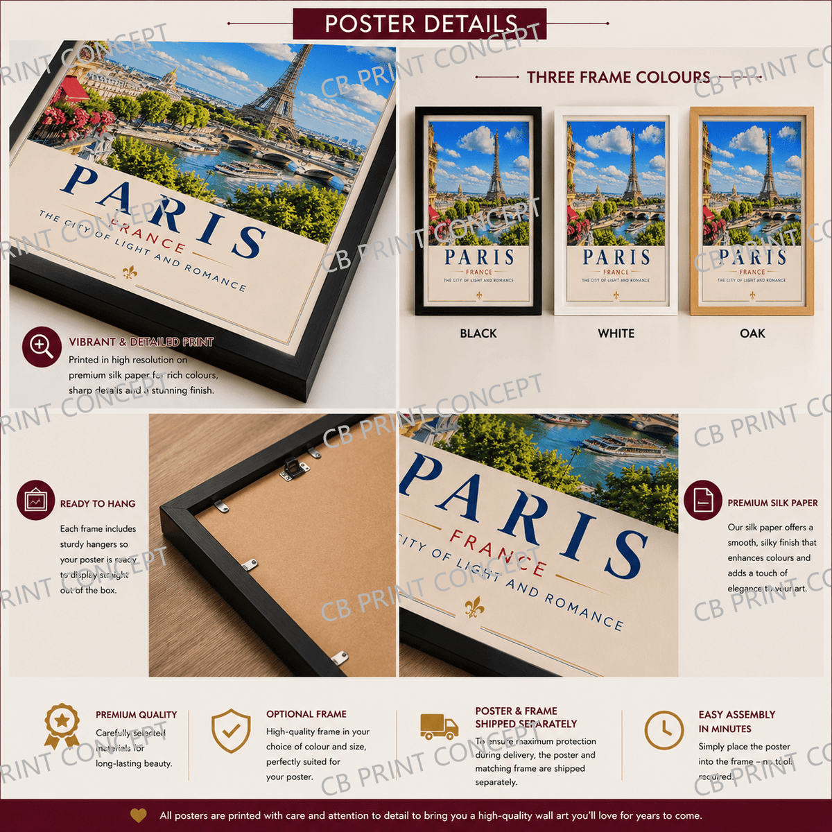 Paris Travel Poster | High-Quality Posters | Buy Now at CB Print Concept