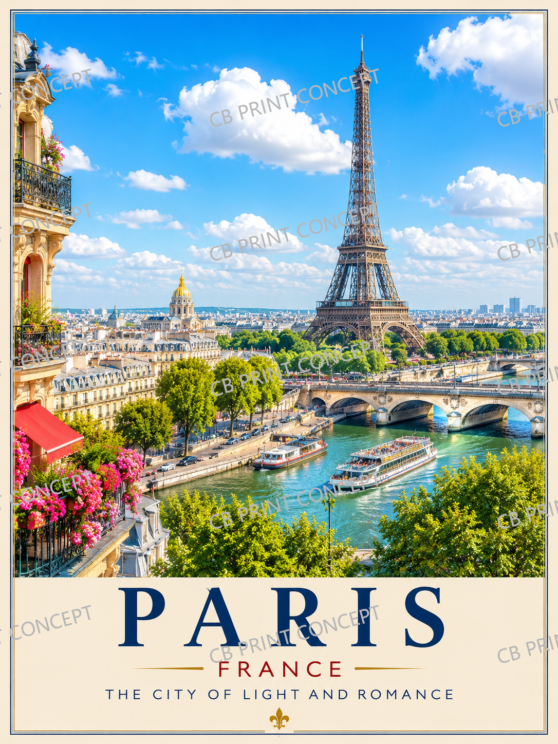 Paris Travel Poster | High-Quality Posters | Buy Now at CB Print Concept