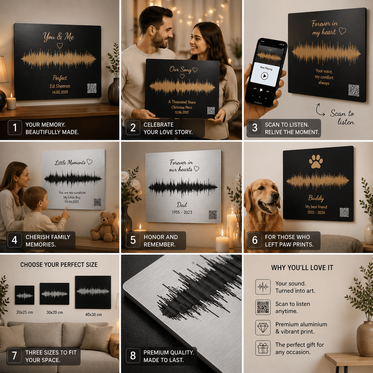 Personalised Soundwave Aluminium Print | High - Quality | Buy Now at CB Print Concept