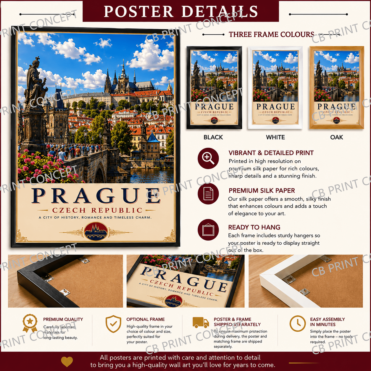 Prague Travel Poster | High-Quality Posters | Buy Now at CB Print Concept
