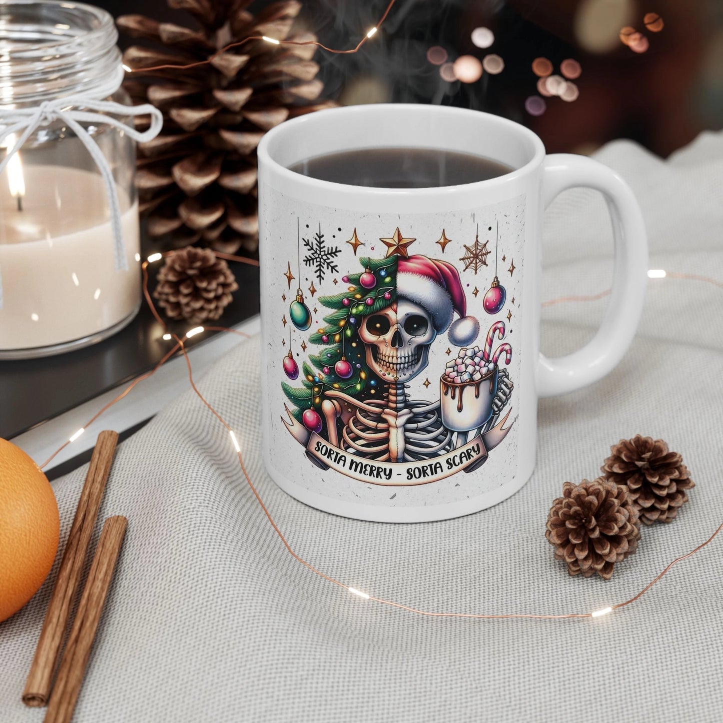 Premium Printed Mug – “SORTA MERRY – SORTA SCARY” | High - Quality | Buy Now at CB Print Concept