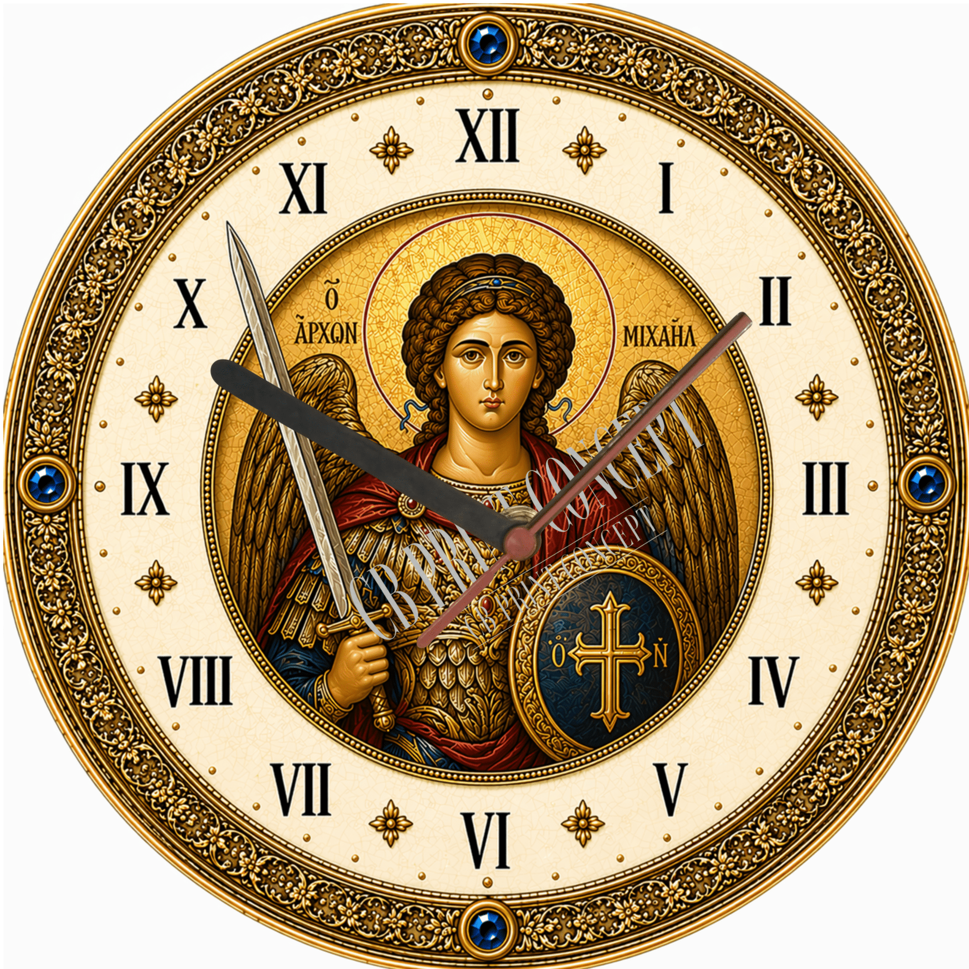 Religious Wall Clock – Archangel Michael Icon | High - Quality Wall Clocks | Buy Now at CB Print Concept