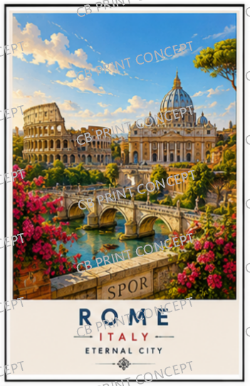 Rome Travel Poster | High-Quality Posters | Buy Now at CB Print Concept