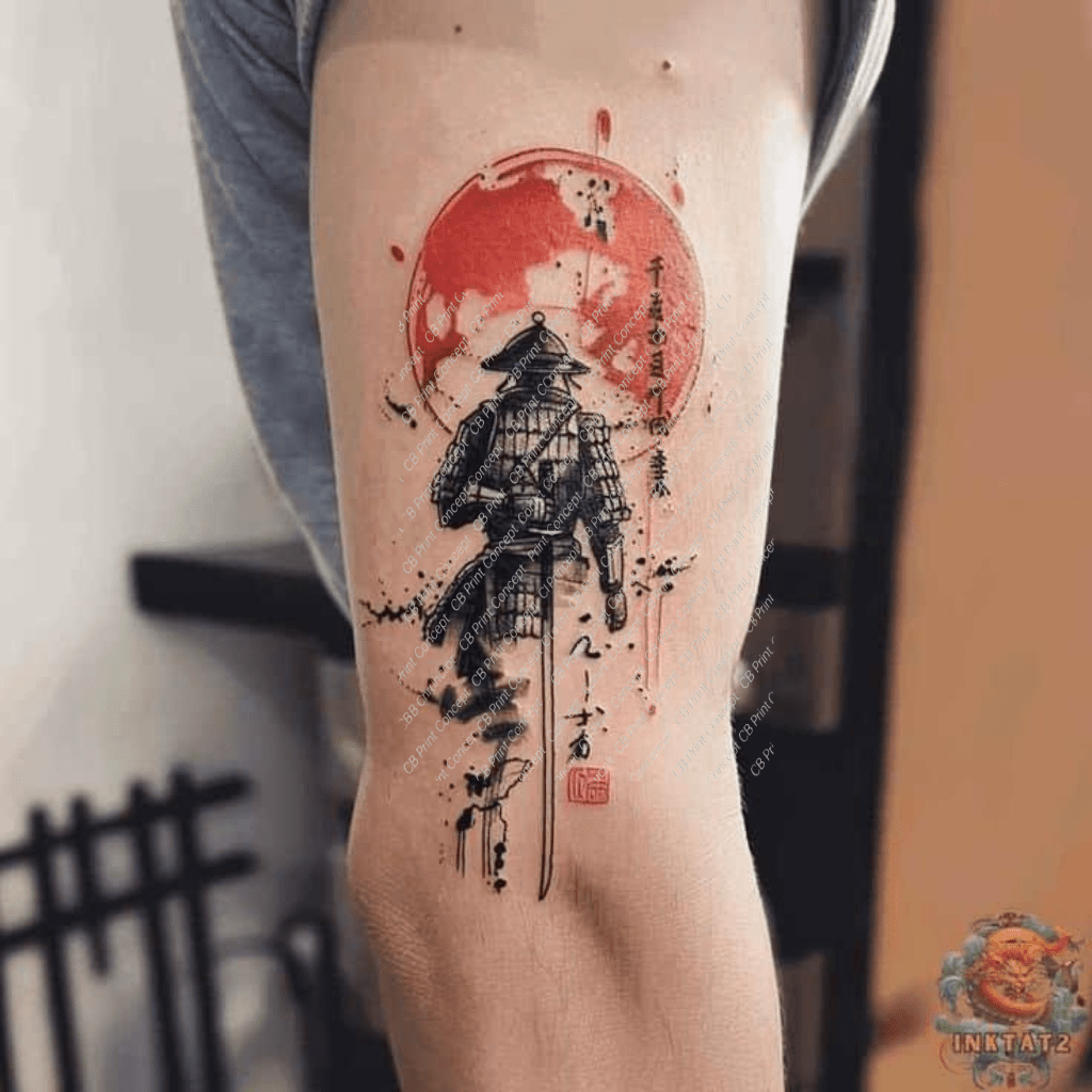 Ronin Sunset Tattoo | High - Quality Temporary Tattoos | Buy Now at CB Print Concept
