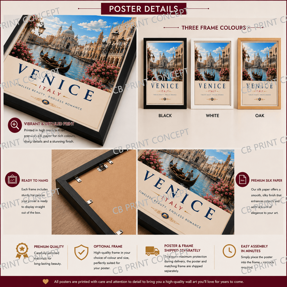 Venice Travel Poster | High-Quality Posters | Buy Now at CB Print Concept
