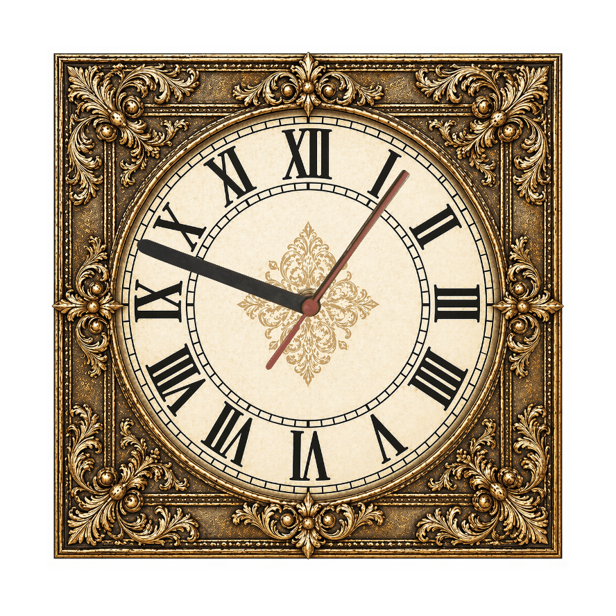 Vintage Baroque Wall Clock – Venetian Style | High - Quality Wall Clocks | Buy Now at CB Print Concept