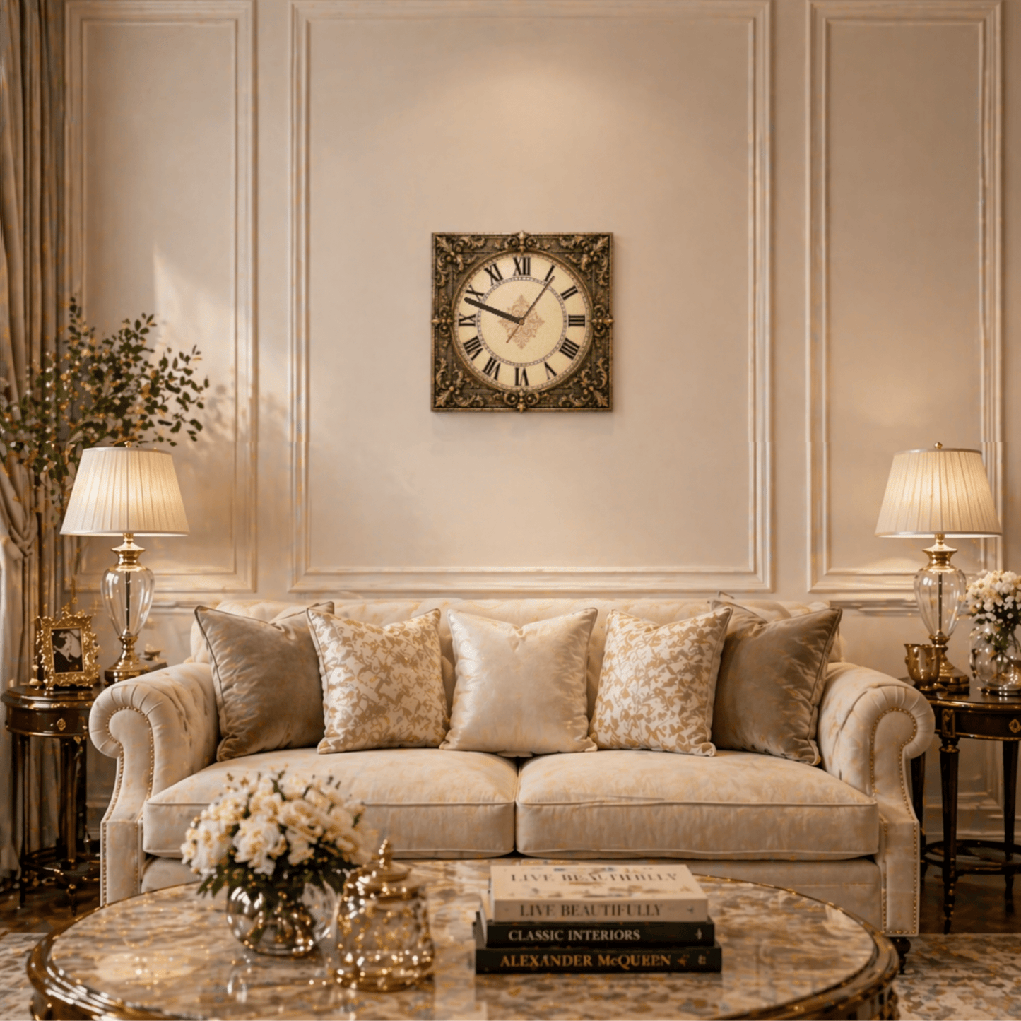 Vintage Baroque Wall Clock – Venetian Style | High - Quality Wall Clocks | Buy Now at CB Print Concept