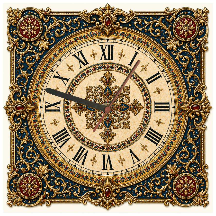 Vintage Byzantine Wall Clock – Imperial Pattern Design | High - Quality Wall Clocks | Buy Now at CB Print Concept