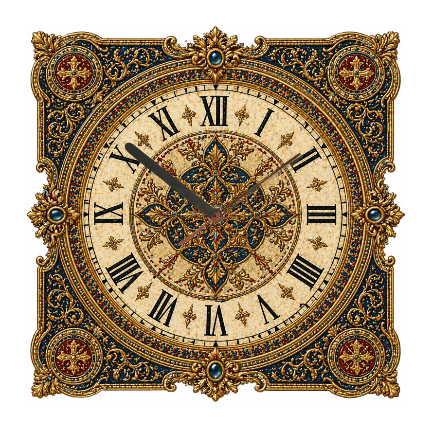 Vintage Byzantine Wall Clock – Imperial Pattern Design | High - Quality Wall Clocks | Buy Now at CB Print Concept