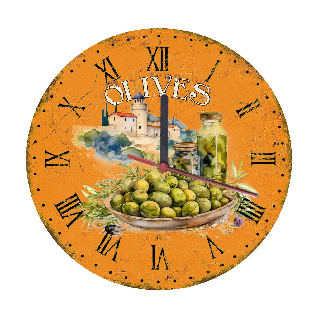 Vintage Olive Wall Clock - Print Concept