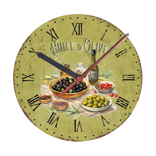 Vintage Olive Wall Clock - Print Concept