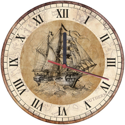Wall Clock Antic Sailing Ship - Print Concept