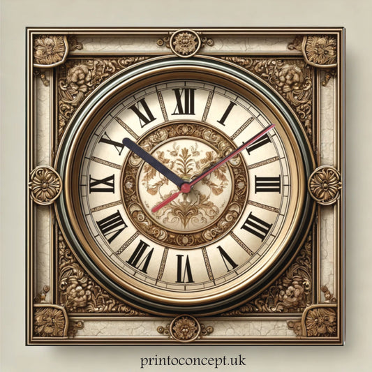 Wall Clock Retro Style Model 6 - Print Concept
