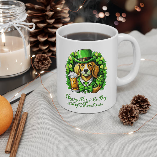 Dog wishing a Happy St. Patrick's Day Mug - Print Concept