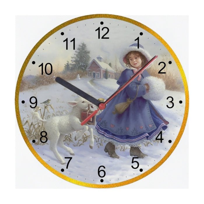 The Little Girl with the Lamb Clock - Print Concept