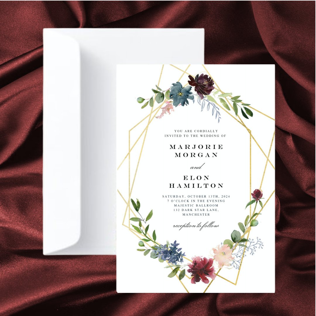 Elegant Wedding Invitations G0003 | Unique Designs | CB Print Concept